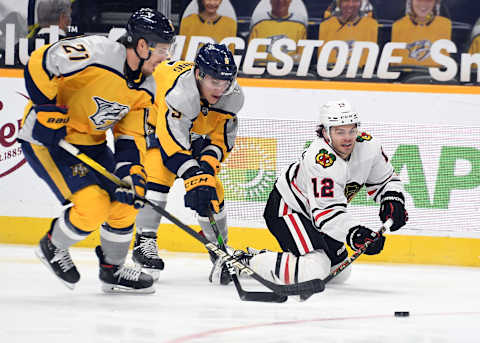 Nashville Predators center Nick Cousins (21) Mandatory Credit: Christopher Hanewinckel-USA TODAY Sports