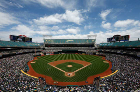 OAKLAND, CA – MAY 31: A general view during their Oakland Athletics game against the New York Yankees at O.co Coliseum on May 31, 2015 in Oakland, California. (Photo by Ezra Shaw/Getty Images)