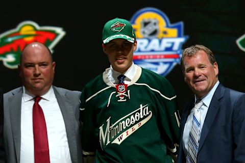 SUNRISE, FL – JUNE 26: Joel Eriksson Ek poses after being selected 20th overall by the Minnesota Wild in the first round of the 2015 NHL Draft at BB&T Center on June 26, 2015 in Sunrise, Florida. (Photo by Bruce Bennett/Getty Images)