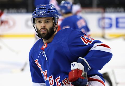 Colin Blackwell #43 of the New York Rangers. (Photo by Bruce Bennett/Getty Images)