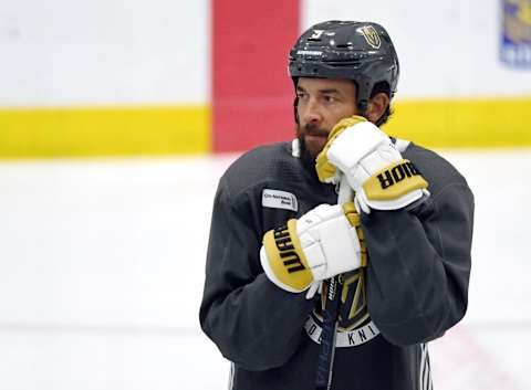 Deryk Engelland #5 of the Vegas Golden Knights. (Photo by Ethan Miller/Getty Images)