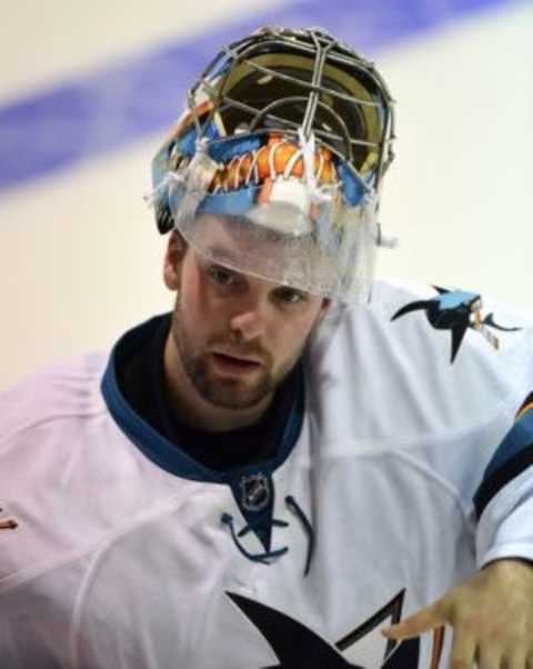 Goalie Aaron Dell made sure the San Jose Sharks dominated the Philadelphia Flyers again Friday, Dec. 30: Anne-Marie Sorvin-USA TODAY Sports