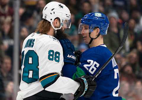 Brent Burns  #88 of the San Jose Sharks. (Photo by Rich Lam/Getty Images)