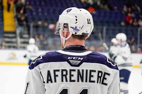 Alexis Lafreniere #11 of the Rimouski Oceanic (Photo by Mathieu Belanger/Getty Images)