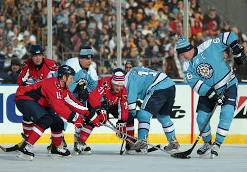 John Druce, Dennis Maruk, Washington Capitals (Photo by Jamie Squire/Getty Images)