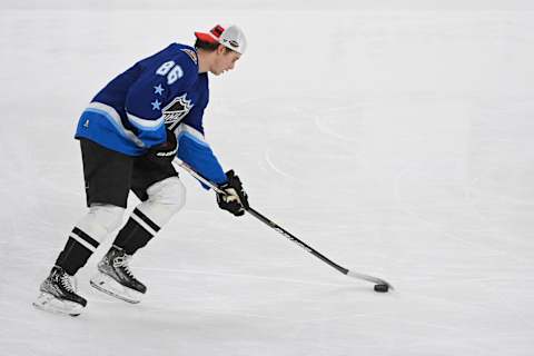 Jack Hughes #86 of the New Jersey Devils. (Photo by David Becker/Getty Images)