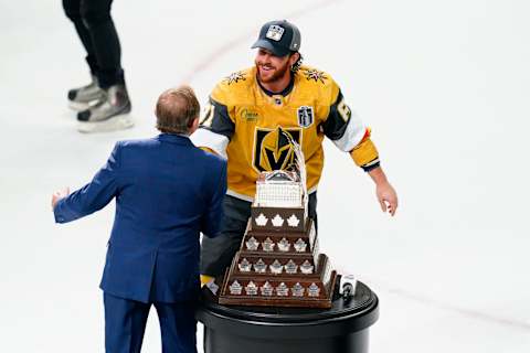 Jun 13, 2023; Las Vegas, Nevada, USA; Jonathan Marchessault. Mandatory Credit: Lucas Peltier-USA TODAY Sports