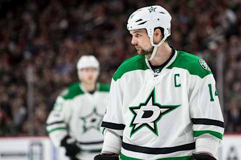 Feb 16, 2017; Saint Paul, MN, USA; Dallas Stars forward Jamie Benn (14) during a game between the Minnesota Wild and Dallas Stars at Xcel Energy Center. The Wild defeated the Stars 3-1. Mandatory Credit: Brace Hemmelgarn-USA TODAY Sports