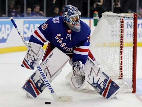 After 15 seasons with the New York Rangers, Lundqvist retired in 2020. During his career, he played against the Bruins on 46 occasions, compiling a 28-14-3 record, surrendering just 99 goals against his Original Six rival. (Photo by Elsa/Getty Images)