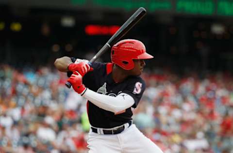 WASHINGTON, DC – JULY 15: Kyle Lewis #2 of the Seattle Mariners and the U.S. Team bats against the World Team during the SiriusXM All-Star Futures Game at Nationals Park on July 15, 2018 in Washington, DC. (Photo by Patrick McDermott/Getty Images)