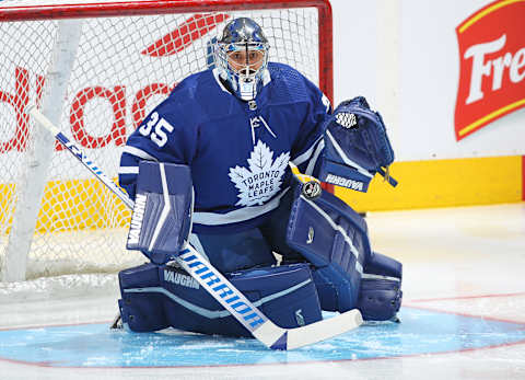 TORONTO, ON – OCTOBER 30: Petr Mrazek #35 of the Toronto Maple Leafs  (Photo by Claus Andersen/Getty Images)