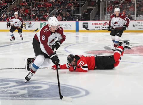 NEWARK, NEW JERSEY – JANUARY 04: Cale Makar #8 . (Photo by Bruce Bennett/Getty Images)