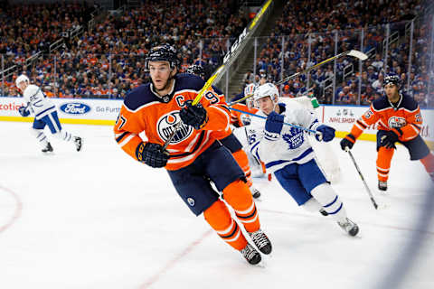 EDMONTON, AB – NOVEMBER 30: Connor McDavid #97 of the Edmonton Oilers. (Photo by Codie McLachlan/Getty Images)