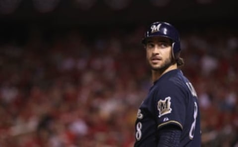 ST LOUIS, MO – OCTOBER 13: Ryan Braun #8 of the Milwaukee Brewers during Game Four of the National League Championship Series against the St. Louis Cardinals at Busch Stadium on October 13, 2011 in St Louis, Missouri. The Milwaukee Brewers defeated the St. Louis Cardinals 4-2. (Photo by Christian Petersen/Getty Images)