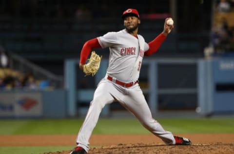 LOS ANGELES, CA – MAY 11: Pitcher Amir Garrett #50 of the Cincinnati Reds pitches in the ninth inning during the MLB game against the Los Angeles Dodgers at Dodger Stadium on May 11, 2018 in Los Angeles, California. The Reds defeated the Dodgers 6-2. (Photo by Victor Decolongon/Getty Images)