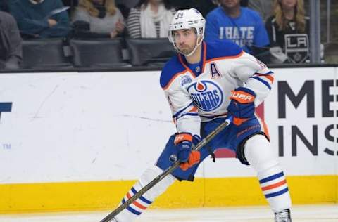 Mar 26, 2016; Los Angeles, CA, USA; Edmonton Oilers right wing Jordan Eberle (14) during the game against the Los Angeles Kings at Staples Center. Mandatory Credit: Jayne Kamin-Oncea-USA TODAY Sports