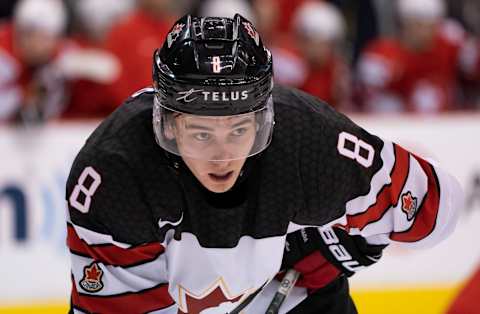 VANCOUVER, BC – DECEMBER 27: Cody Glass #8 of Canada in Group A hockey action of the 2019 IIHF World Junior Championship action against Switzerland on December, 27, 2018 at Rogers Arena in Vancouver, British Columbia, Canada. (Photo by Rich Lam/Getty Images)