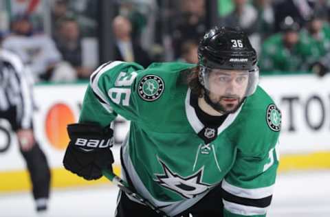 DALLAS, TX – MAY 5: Mats Zuccarello #36 of the Dallas Stars skates against the St. Louis Blues in Game Six of the Western Conference Second Round during the 2019 NHL Stanley Cup Playoffs at the American Airlines Center on May 5, 2019 in Dallas, Texas. (Photo by Glenn James/NHLI via Getty Images)