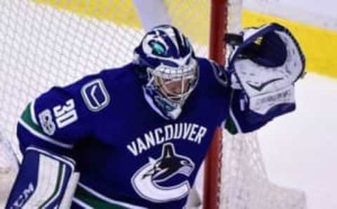 NHL Power Rankings: Vancouver Canucks goaltender Ryan Miller (30) stops a shot on net by the Arizona Coyotes during the third period at Rogers Arena. The Vancouver Canucks won 3-0. Mandatory Credit: Anne-Marie Sorvin-USA TODAY Sports