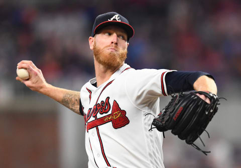 ATLANTA, GA – AUGUST 30: Mike Foltynewicz #26 of the Atlanta Braves pitches in the third inning against the Chicago Cubs at SunTrust Park on August 30, 2018 in Atlanta, Georgia. (Photo by Scott Cunningham/Getty Images)