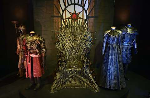 BELFAST, NORTHERN IRELAND – APRIL 10: The Iron Throne room can be seen on display at the Game Of Thrones: The Touring Exhibition press launch at Titanic Exhibition Centre on April 10, 2019 in Belfast, Northern Ireland. Today sees the debut of the Game of Thrones: The Touring Exhibition which combines costumes, authentic props and majestic settings from all seven seasons of the television series including two never before seen sets, The Winterfell Crypt and Dragon Skull Pit ahead of season eight. (Photo by Charles McQuillan/Getty Images)