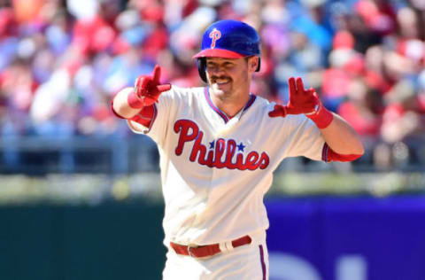 Knapp Gives His Rally Signal from Second Base. Photo by Eric Hartline – USA TODAY Sports.