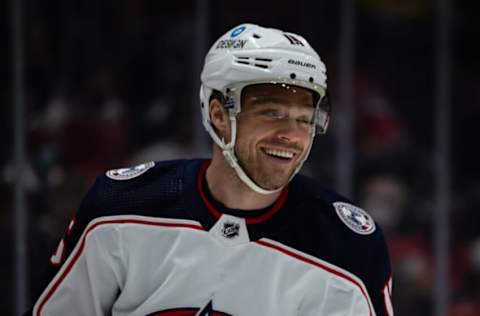 Max Domi #16, Columbus Blue Jackets (Photo by Scott Taetsch/Getty Images)