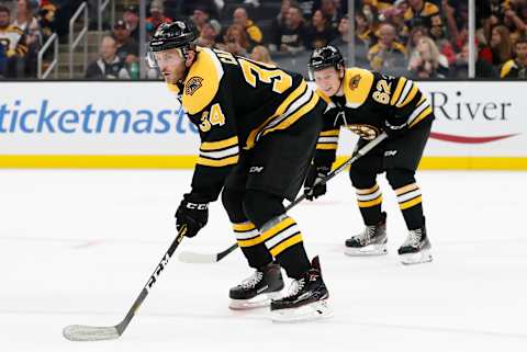 BOSTON, MA – SEPTEMBER 25: Boston Bruins left wing Paul Carey (34) during a preseason game between the Boston Bruins and the New Jersey Devils on September 25, 2019, at TD Garden in Boston, Massachusetts. (Photo by Fred Kfoury III/Icon Sportswire via Getty Images)