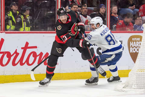 Mar 23, 2023; Ottawa, Ontario, CAN; Ottawa Senators defenseman Travis Hamonic (23) Mandatory Credit: Marc DesRosiers-USA TODAY Sports