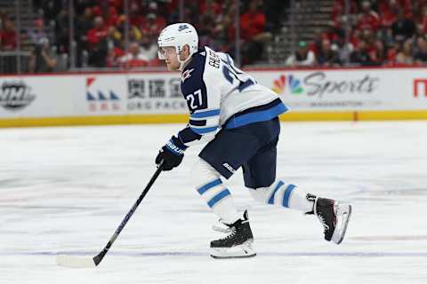 WASHINGTON, DC – FEBRUARY 25: Nikolaj Ehlers #27. (Photo by Patrick Smith/Getty Images)