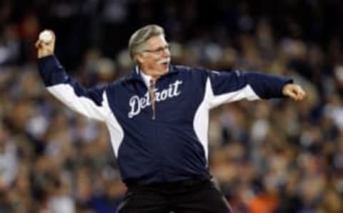 DETROIT, MI – OCTOBER 16: Former Detroit Tigers pitcher Jack Morris throws out the ceremonial first pitch against the New York Yankees during game three of the American League Championship Series at Comerica Park on October 16, 2012 in Detroit, Michigan. (Photo by Gregory Shamus/Getty Images)