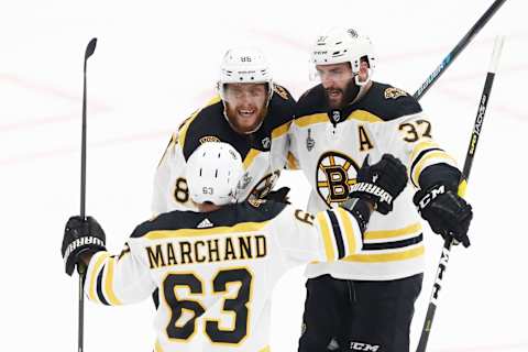 Patrice Bergeron #37 of the Boston Bruins. (Photo by Jamie Squire/Getty Images)