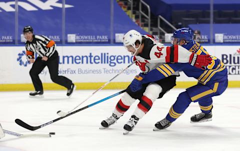 New Jersey Devils left wing Miles Wood (44). Mandatory Credit: Timothy T. Ludwig-USA TODAY Sports