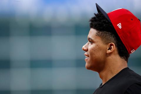 Juan Soto #22 of the Washington Nationals (Photo by Tim Warner/Getty Images)