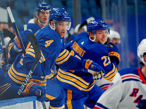 Taylor Hall #4 of the Buffalo Sabres. (Photo by Kevin Hoffman/Getty Images)