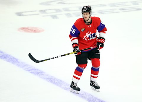 HAMILTON, ON – JANUARY 16: Thimo Nickl #78 of Team Red skates during the 2020 CHL/NHL Top Prospects Game against Team White at FirstOntario Centre on January 16, 2020 in Hamilton, Canada. (Photo by Vaughn Ridley/Getty Images)