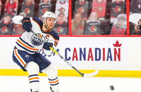 Connor McDavid #97 of the Edmonton Oilers. (Photo by Chris Tanouye/Getty Images)