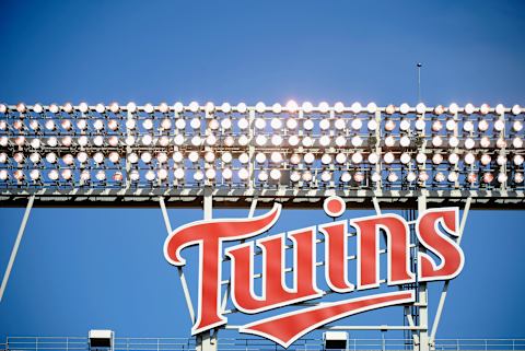 MINNEAPOLIS, MN – SEPTEMBER 17: A detail of the Minnesota Twins logo during the game between the Cleveland Indians and the Minnesota Twins on September 17, 2011 at Target Field in Minneapolis, Minnesota. (Photo by Hannah Foslien/Getty Images)