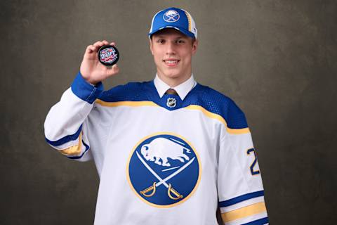 Jiri Kulich poses for a portrait during the 2022 Upper Deck NHL Draft at Bell Centre. (Photo by Minas Panagiotakis/Getty Images)