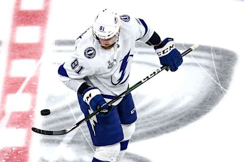 Erik Cernak #81 of the Tampa Bay Lightning. (Photo by Bruce Bennett/Getty Images)