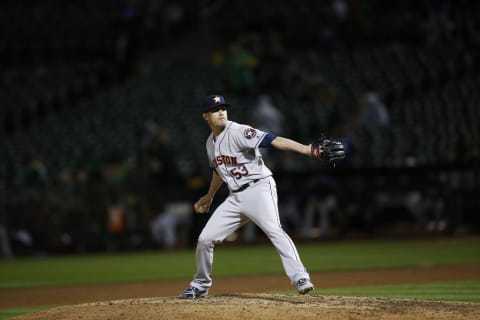 Giles has had his share of disappointments in Houston. Photo by Michael Zagaris/Oakland Athletics/Getty Images.