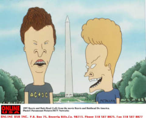 1997 Beavis (Right) And Butt-Head From The Movie Beavis And Butt-Head Do America. (Photo By Getty Images)