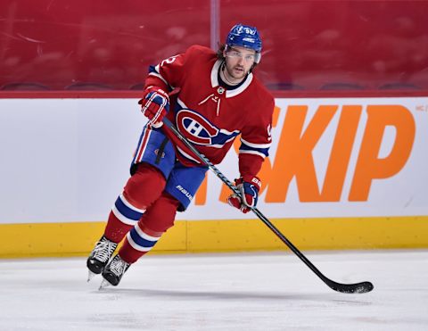 MONTREAL, QC – APRIL 05: Jonathan Drouin #92 of the Montreal Canadiens skates during the third period against the Edmonton Oilers at the Bell Centre on April 5, 2021 in Montreal, Canada. The Montreal Canadiens defeated the Edmonton Oilers 3-2 in overtime. (Photo by Minas Panagiotakis/Getty Images)