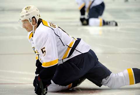 SAN JOSE, CA – NOVEMBER 05: Blake Geoffrion #5 of the Nashville Predators (Photo by Thearon W. Henderson/Getty Images)