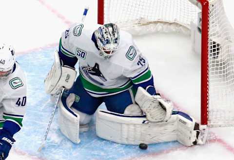 Jacob Markstrom #25 of the Vancouver Canucks (Photo by Jeff Vinnick/Getty Images)