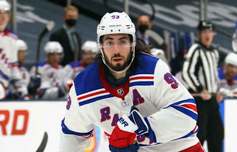 Mika Zibanejad #93 of the New York Rangers (Photo by Bruce Bennett/Getty Images)