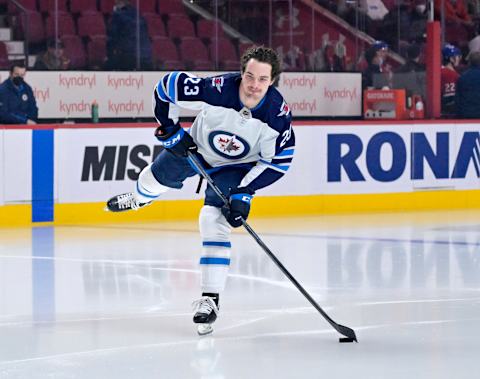 Winnipeg Jets, Mikey Eyssimont (23). Mandatory Credit: Eric Bolte-USA TODAY Sports