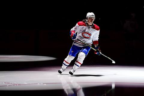 PITTSBURGH, PENNSYLVANIA – DECEMBER 14: Michael Pezzetta #55 of the Montreal Canadiens skates onto the ice for the first period of a game against the Pittsburgh Penguins at PPG PAINTS Arena on December 14, 2021 in Pittsburgh, Pennsylvania. (Photo by Emilee Chinn/Getty Images)