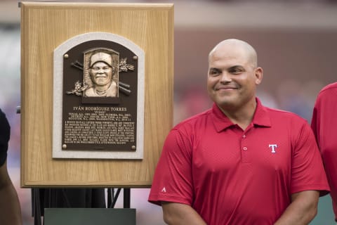 Ivan Rodriguez. The data suggests he may rank ahead of Bench among catchers of the last half century. Jerome Miron-USA TODAY Sports