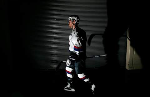 Brendan Morrison, Vancouver Canucks. (Photo by Ronald Martinez/Getty Images)